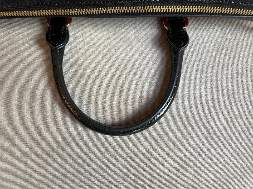Gucci Red Suede and Blue Leather Ophidia Boston Bag