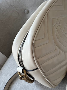 Gucci GG White Marmont Small Shoulder Bag