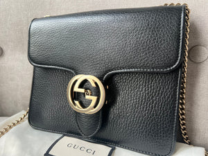 Gucci Interlocking GG Black Small Shoulder Bag