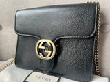 Gucci Interlocking GG Black Small Shoulder Bag