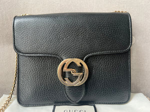 Gucci Interlocking GG Black Small Shoulder Bag
