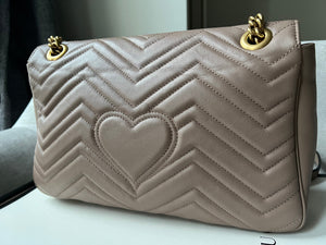 Gucci GG Dusty Pink Marmont Medium Shoulder Bag