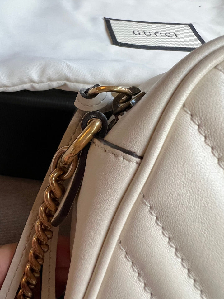 Gucci GG White Marmont Mini Shoulder Bag (RRP £1,160)