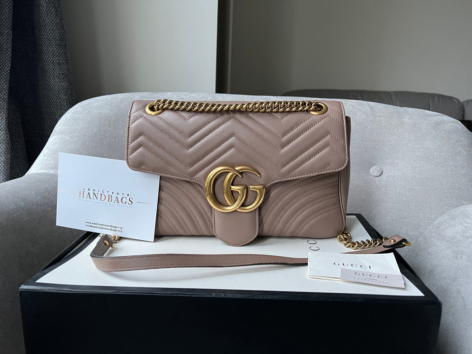 Gucci GG Dusty Pink Marmont Medium Shoulder Bag