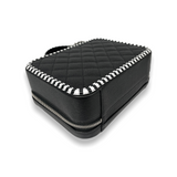 Chanel Filigree Vanity Case Small Black Caviar Silver