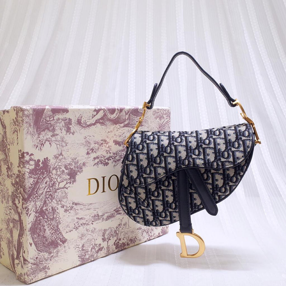 Christian Dior Mini Christian Dior Bag Blue Oblique Jacquard