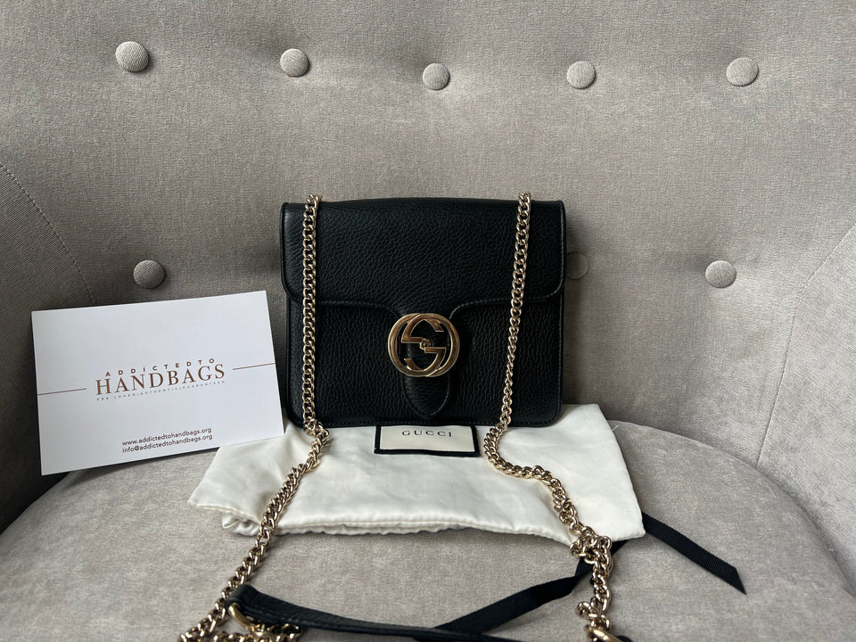 Gucci Interlocking GG Black Small Shoulder Bag