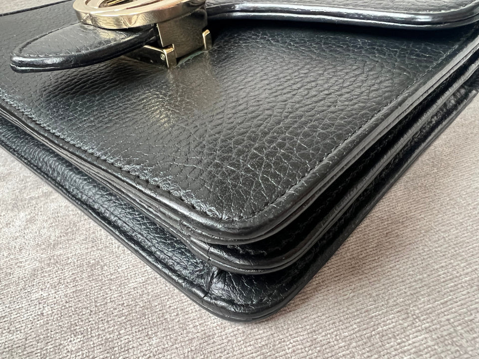 Gucci Interlocking GG Black Small Shoulder Bag