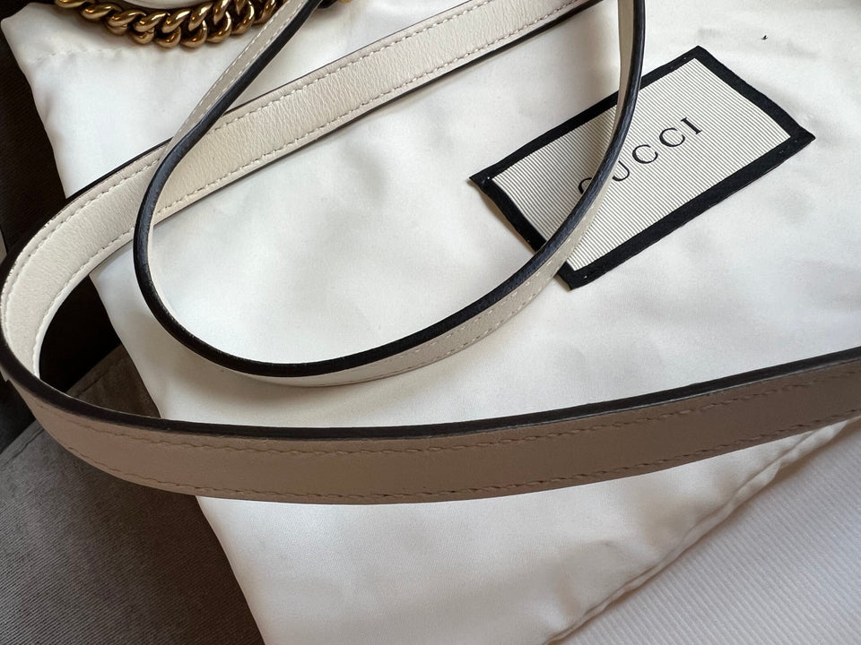 Gucci GG White Marmont Mini Shoulder Bag (RRP £1,160)
