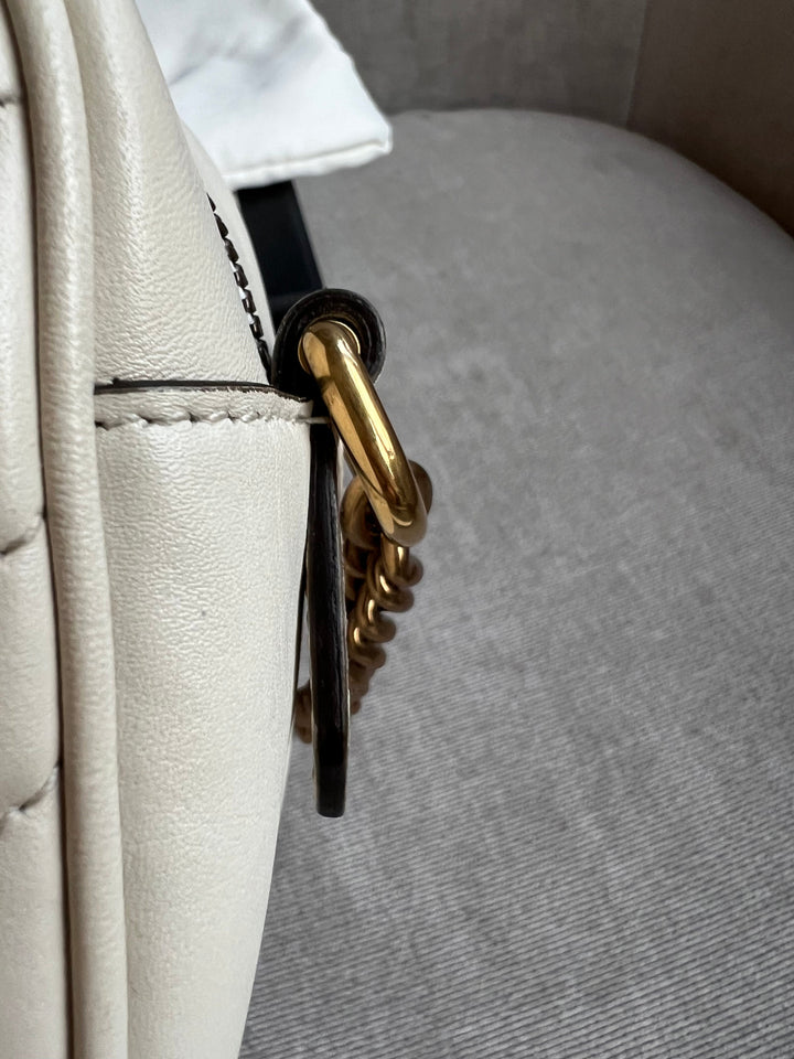 Gucci GG White Marmont Mini Shoulder Bag (RRP £1,160)
