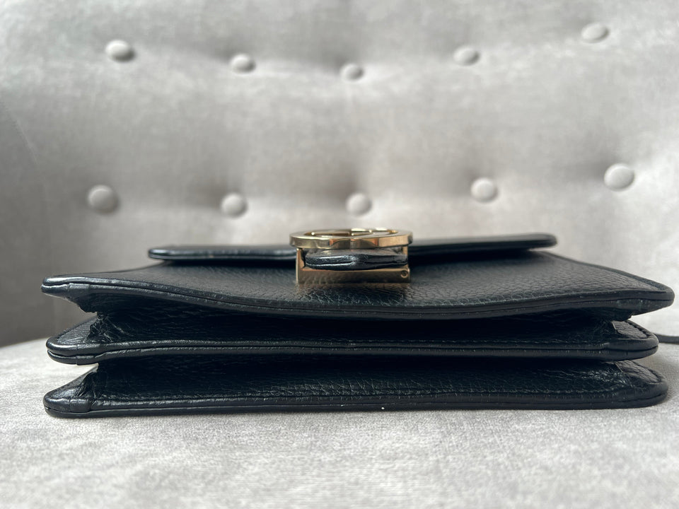 Gucci Interlocking GG Black Small Shoulder Bag