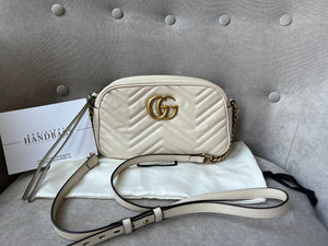 Gucci GG White Marmont Small Shoulder Bag
