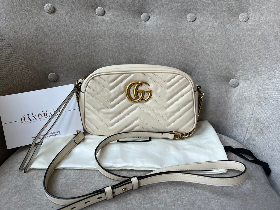 Gucci GG White Marmont Small Shoulder Bag