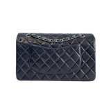 Chanel Classic Double Flap Medium Navy Blue Lambskin Silver