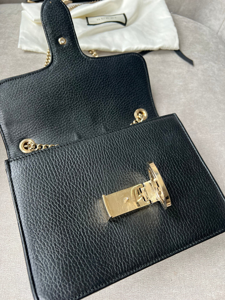 Gucci Interlocking GG Black Small Shoulder Bag