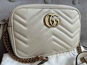 Gucci GG White Marmont Mini Shoulder Bag (RRP £1,160)