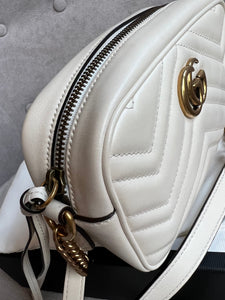 Gucci GG White Marmont Mini Shoulder Bag (RRP £1,160)