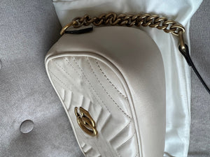 Gucci GG White Marmont Small Shoulder Bag