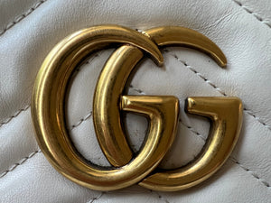 Gucci GG White Marmont Small Shoulder Bag