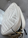 Gucci GG White Marmont Small Shoulder Bag