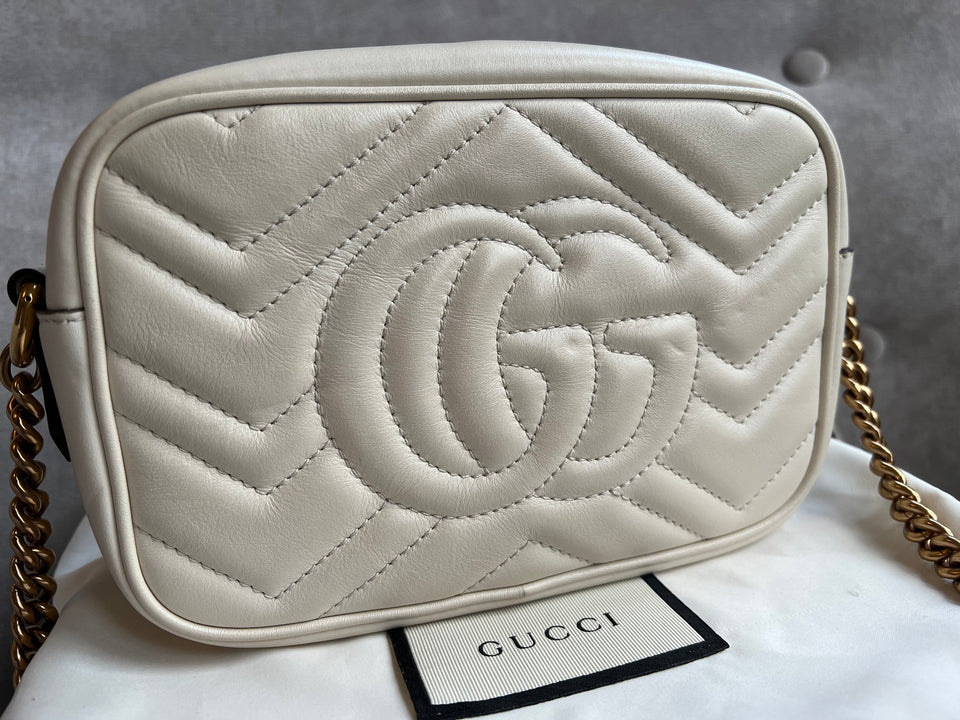 Gucci GG White Marmont Mini Shoulder Bag (RRP £1,160)