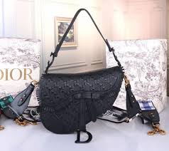 Dior Saddle Bag In Black Braided Leather Strips With Fringe