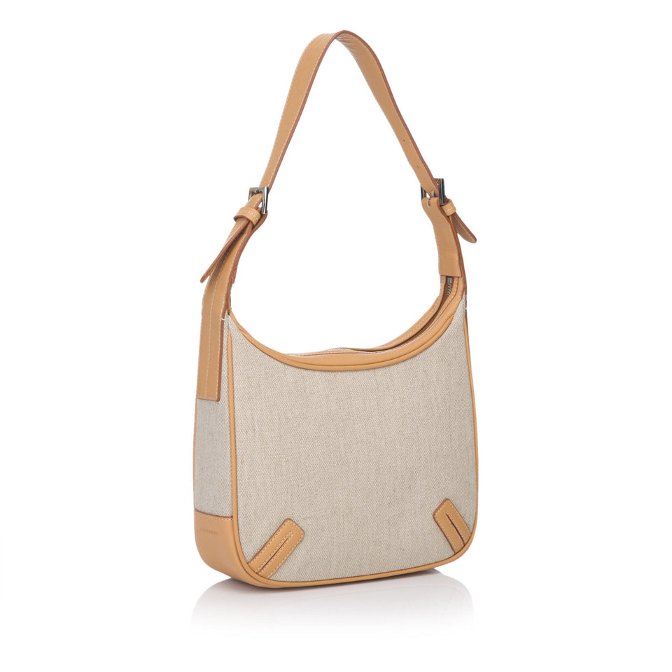 Burberry Brown Beige Canvas Fabric Shoulder Bag United Kingdom
