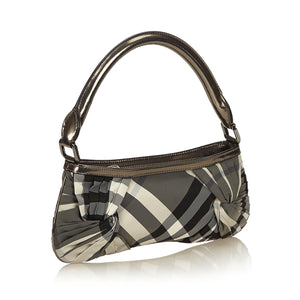 Burberry Black Nylon Fabric Plaid Baguette United Kingdom
