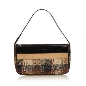 Burberry Brown Beige Wool Fabric Plaid Baguette United Kingdom