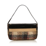 Burberry Brown Beige Wool Fabric Plaid Baguette United Kingdom