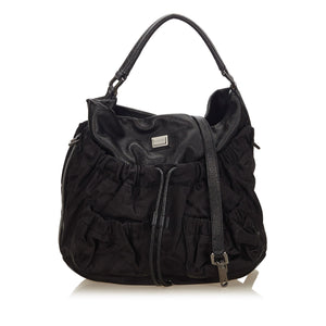 Burberry Black Nylon Fabric Plaid Hobo UNITED KINGDOM