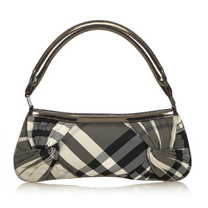 Burberry Black Nylon Fabric Plaid Baguette United Kingdom