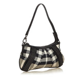 Burberry White Ivory Jacquard Fabric Plaid Baguette United Kingdom