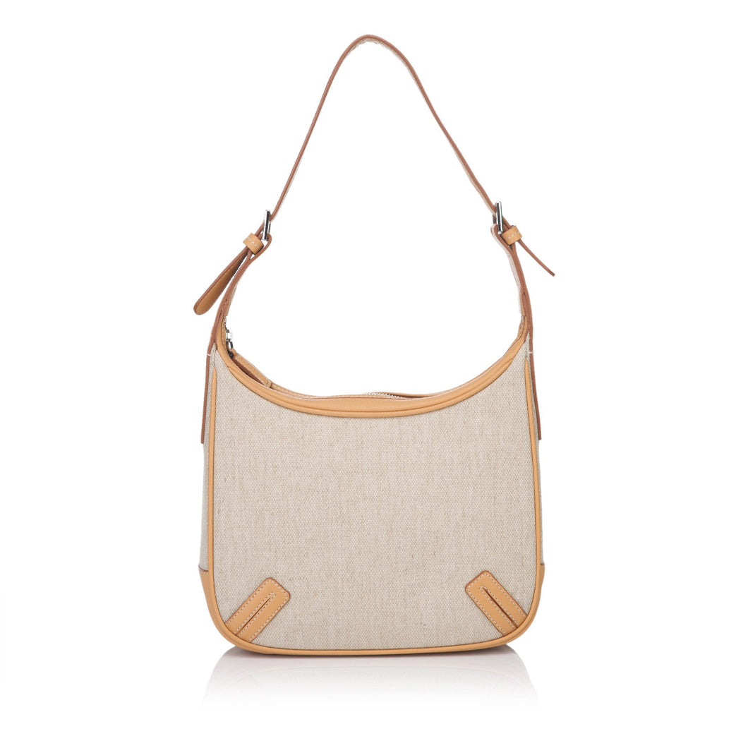 Burberry Brown Beige Canvas Fabric Shoulder Bag United Kingdom