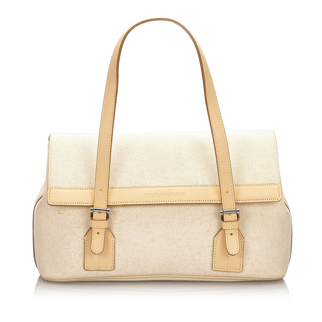 Burberry White Canvas Fabric Handbag United Kingdom