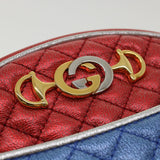 GUCCI Horse Bit Pochette Shoulder Bag Lamb Skin Red Blue 534951  jk3012