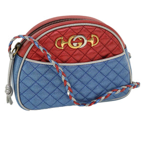 GUCCI Horse Bit Pochette Shoulder Bag Lamb Skin Red Blue 534951  jk3012