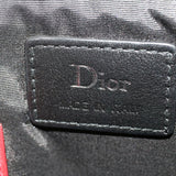 CHRISTIAN DIOR Rose Clutch Bag PVC Leather Black  ki3038