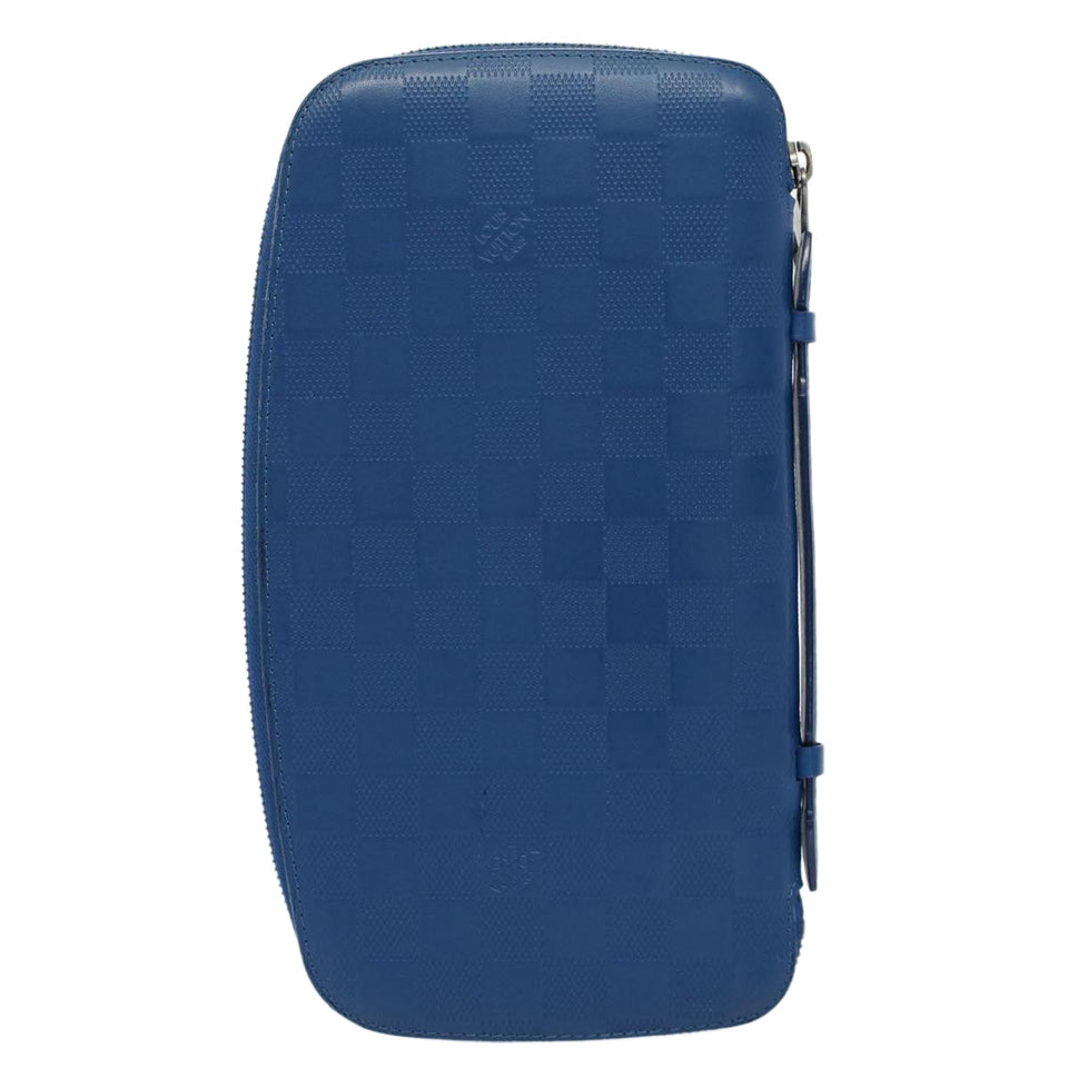 LOUIS VUITTON Damier Infini  Organizer Atholl Clutch Bag Blue M30653 Auth ki3459