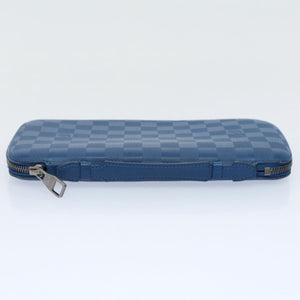 LOUIS VUITTON Damier Infini  Organizer Atholl Clutch Bag Blue M30653 Auth ki3459
