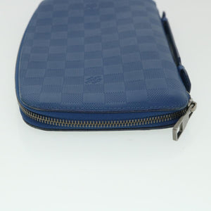 LOUIS VUITTON Damier Infini  Organizer Atholl Clutch Bag Blue M30653 Auth ki3459