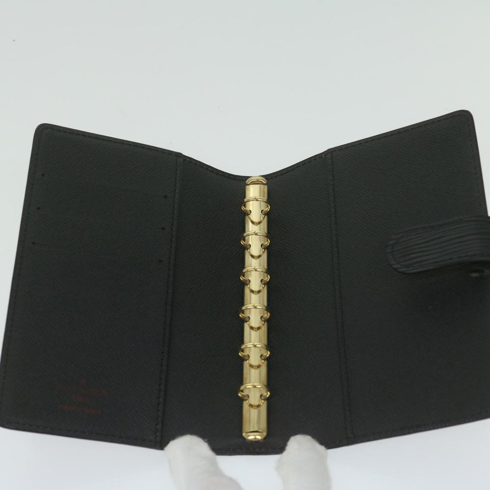 LOUIS VUITTON Epi Agenda PM Day Planner Cover Black R20052 LV Auth ki4021