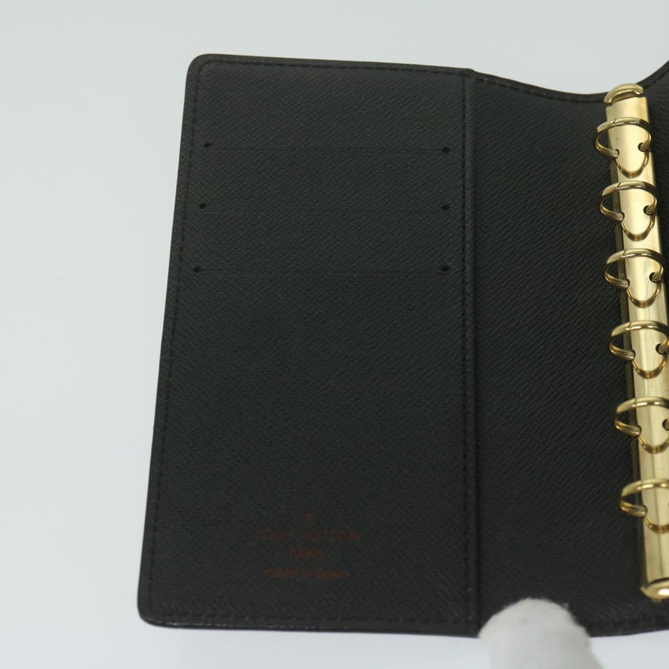 LOUIS VUITTON Epi Agenda PM Day Planner Cover Black R20052 LV Auth ki4021