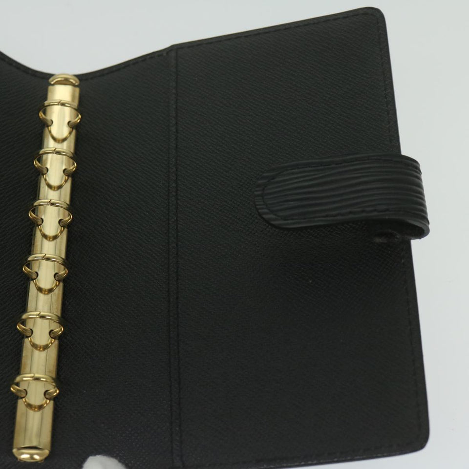 LOUIS VUITTON Epi Agenda PM Day Planner Cover Black R20052 LV Auth ki4021