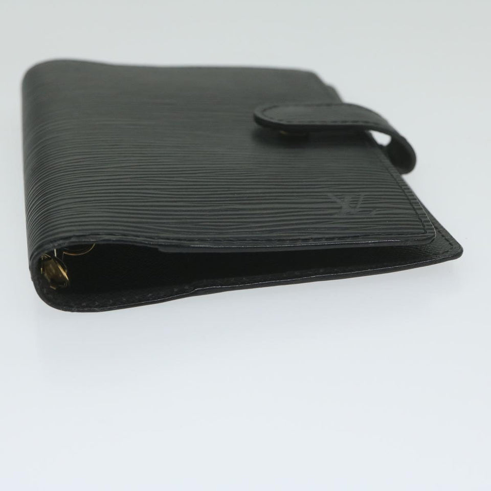 LOUIS VUITTON Epi Agenda PM Day Planner Cover Black R20052 LV Auth ki4021