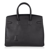 Hermes Shadow Birkin 35 Bag Limited Edition Black Swift Leather New