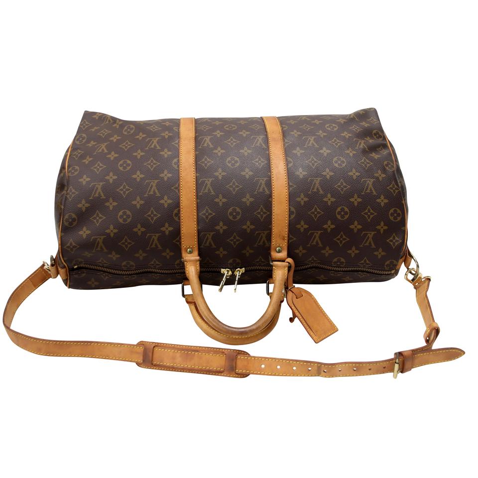 Louis Vuitton Keepall 50 Monogram Canvas Bandouliere Travel Bag LV-0829N-0001