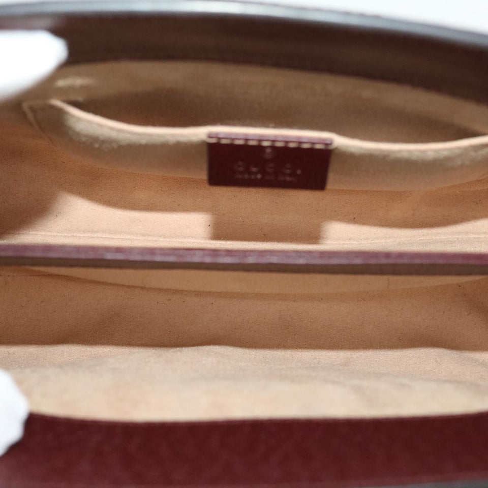 GUCCI Marmont WebSherry Line Shoulder Bag Leather Red 503877493075 Auth lt580