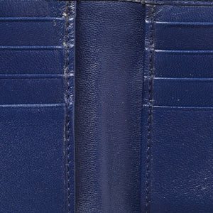 DIOR Navy Blue Watersnake Leather Metal Edge Bifold Wallet