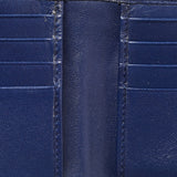 DIOR Navy Blue Watersnake Leather Metal Edge Bifold Wallet